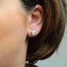 Boucles d'oreilles en argent forme de petite rose