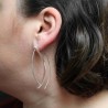 Boucles d'oreilles en argent ovales et originales