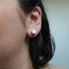 Boucles d'oreilles en argent petit cube